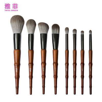 kaufen 267A87108 Imitate Bambus Vegane Make-up Brush Set 8PCS Flauschig synthetisch angepasst Online-Herstellung