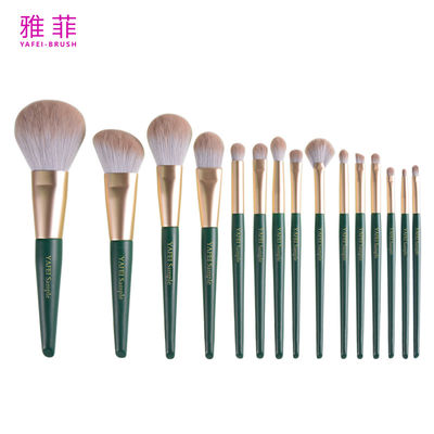 kaufen 280A84915 Goldferrule 15 Stück Make-up-Bürste Set Holzgriffe Kosmetik-Bürste Set Privatetikett Online-Herstellung
