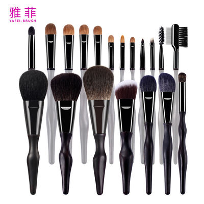 18 Stück Naturhaar Große Make-up-Bürste Set Privatetikett Make-up-Bürsten Sets