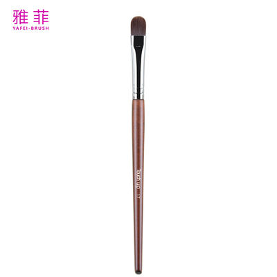 17 Vegan Kleines synthetisches Haar Präzisionsschoner Make-up-Concealer Bürste Holzgriff