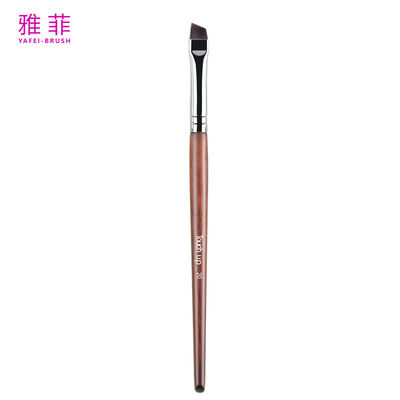 20 Custom LOGO Winkel Eyeliner Stift Weite Flach Vegane Make-up Bürste Holzgriffe