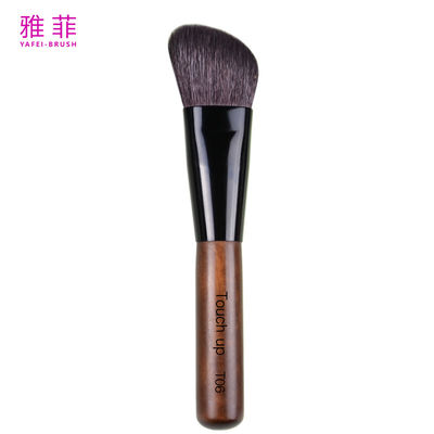 T06 Custom Logo Angular Contour Make-up Brust Natur Gaot Haar Kupferröhre Holzgriff Handgefertigt