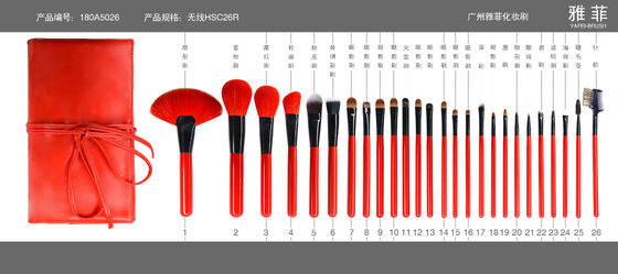 26PCS Tierhaar Make-up Pinsel Set Weicher Ziegenbürsten Starkes Pulver Pickup Gesichtsblush Foundation
